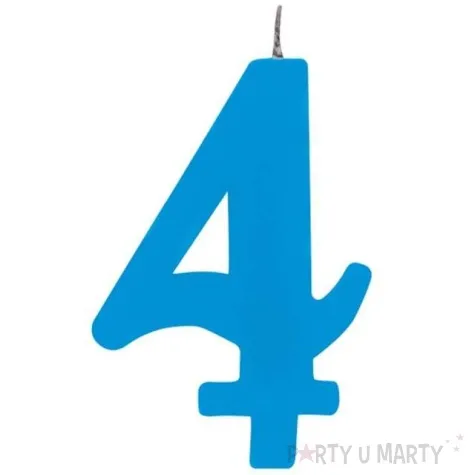 swieczka na tort cyfra 4 iskrzaca niebieska givi 9 5 cm