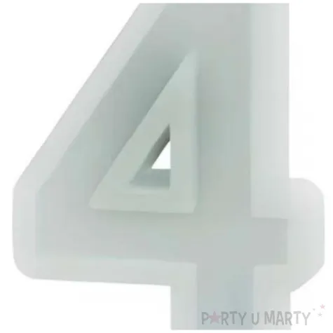 swieczka na tort cyfra 4 mietowy jasny partydeco 10 cm