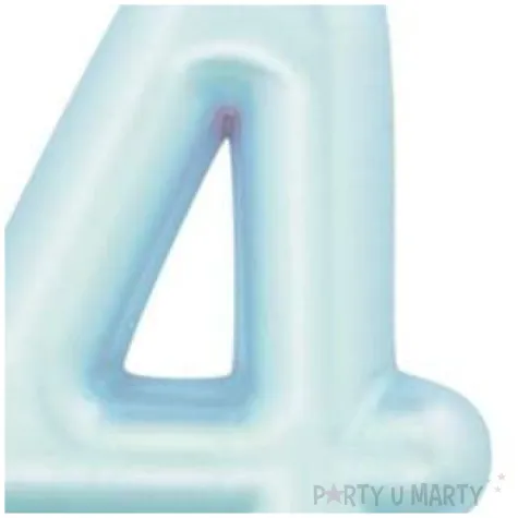 swieczka na tort cyfra 4 niebieski perlowy givi 9 cm