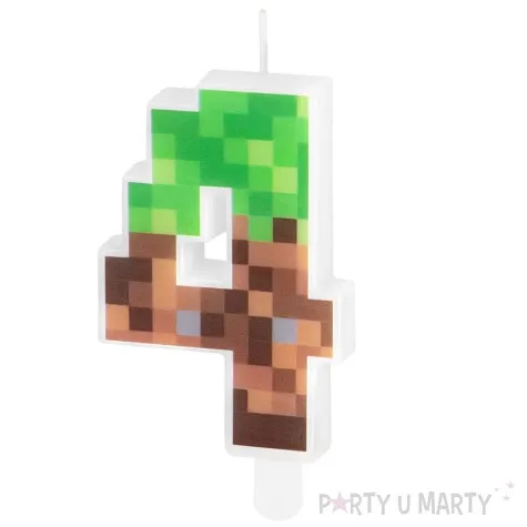 swieczka na tort cyfra 4 piksele partypal 15 cm