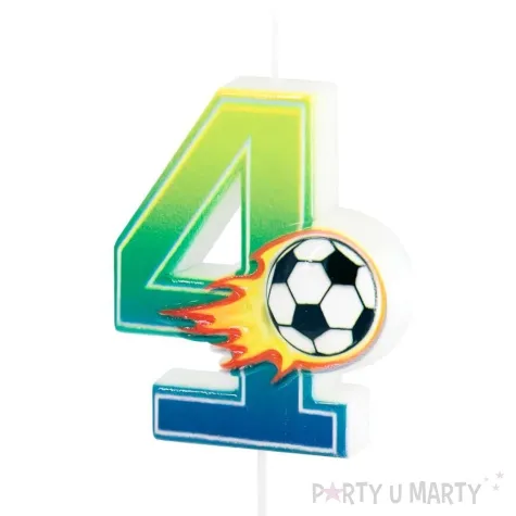 swieczka na tort cyfra 4 pilka nozna partypal 6 cm
