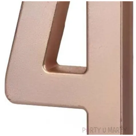 swieczka na tort cyfra 4 rose gold partydeco 9 cm
