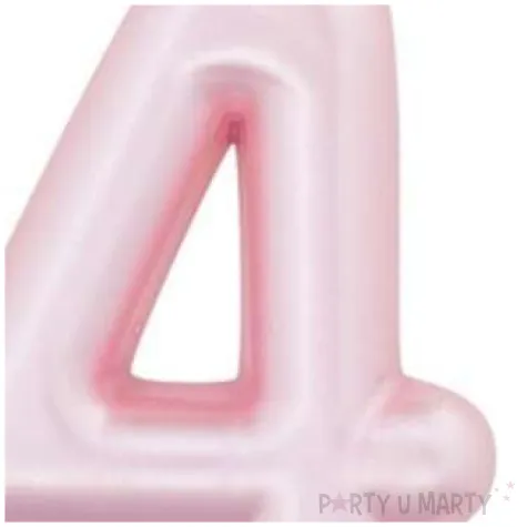 swieczka na tort cyfra 4 rozowy perlowy givi 9 cm