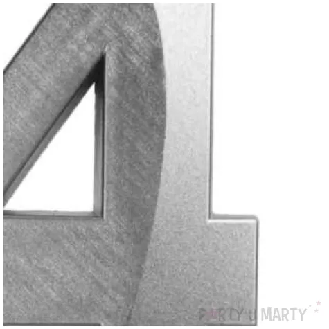 swieczka na tort cyfra 4 srebrna jix 12 cm