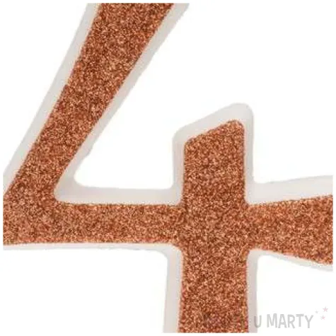 swieczka na tort cyfra 4 zlota brokatowa dekora