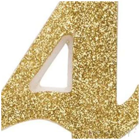 swieczka na tort cyfra 4 zlota brokatowa givi 9 5 cm