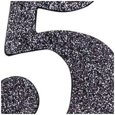 swieczka na tort cyfra 5 czarna brokatowa givi 9 5 cm
