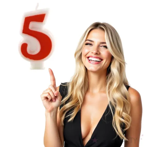 swieczka na tort cyfra 5 czerwona tamipol 7 5 cm