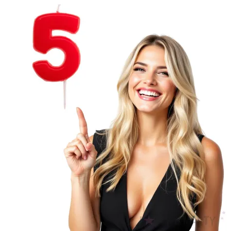 swieczka na tort cyfra 5 glober czerwona dekora 5 5 cm