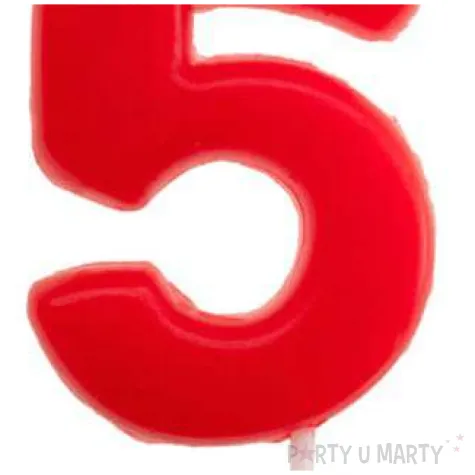 swieczka na tort cyfra 5 glober czerwona dekora 5 5 cm