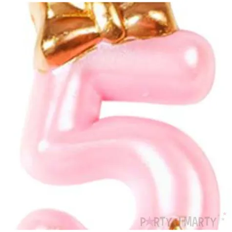 swieczka na tort cyfra 5 happy rozowa jasna jix 9 3 cm