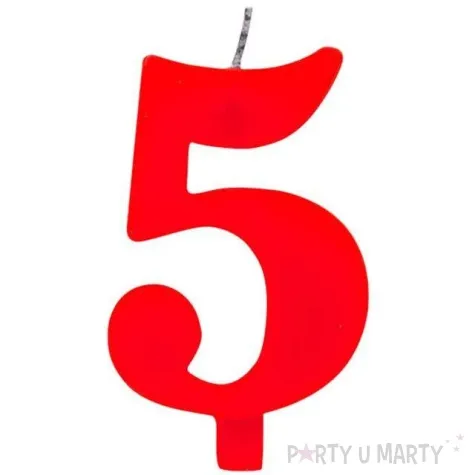 swieczka na tort cyfra 5 iskrzaca czerwona givi 9 5 cm