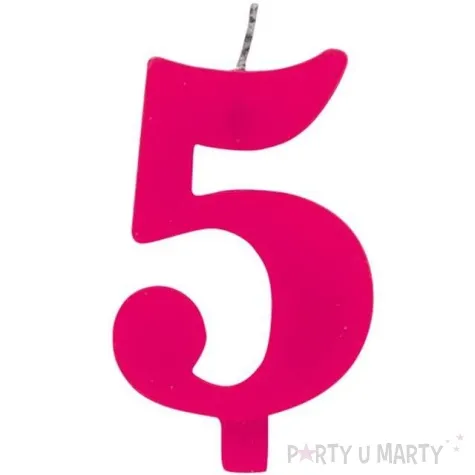 swieczka na tort cyfra 5 iskrzaca fuksja givi 9 5 cm