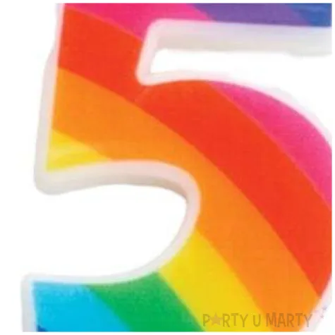 swieczka na tort cyfra 5 iskrzaca teczowa givi 9 5 cm