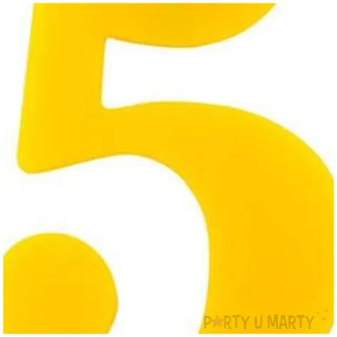 swieczka na tort cyfra 5 iskrzaca zolta givi 9 5 cm