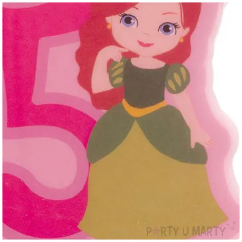 swieczka na tort cyfra 5 ksiezniczka rozowa dekora