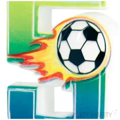 swieczka na tort cyfra 5 pilka nozna partypal 6 cm