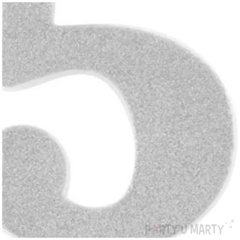 swieczka na tort cyfra 5 srebrna brokatowa givi 15 5 cm