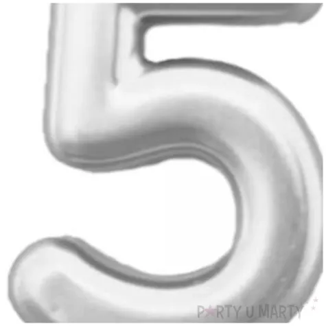 swieczka na tort cyfra 5 srebrna tamipol 7 5 cm