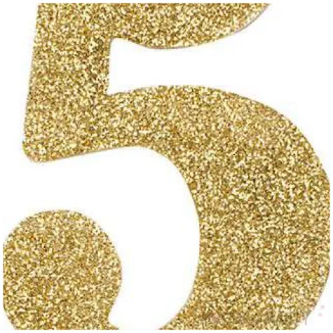 swieczka na tort cyfra 5 zlota brokatowa givi 9 5 cm