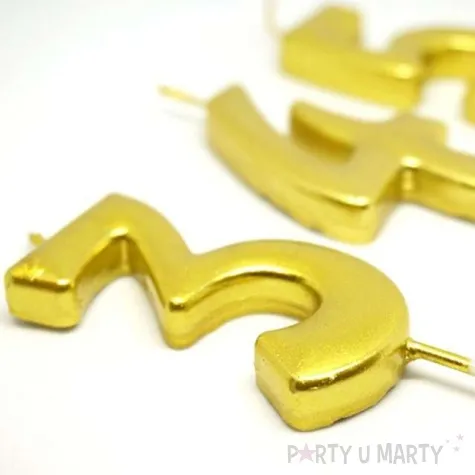 swieczka na tort cyfra 5 zlota dekoracjepolska 6 5 cm