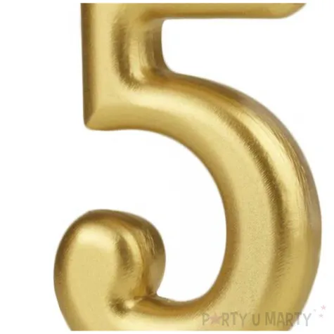 swieczka na tort cyfra 5 zloty partypal 10 cm