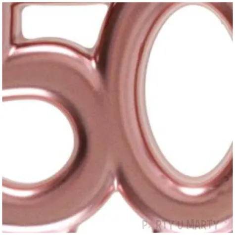 swieczka na tort cyfra 50 rozowe zloto santex 9 cm