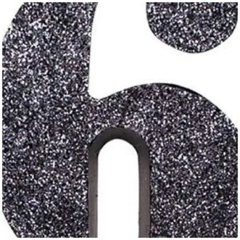 swieczka na tort cyfra 6 czarna brokatowa givi 9 5 cm