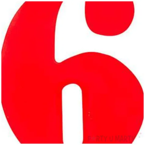 swieczka na tort cyfra 6 iskrzaca czerwona givi 9 5 cm