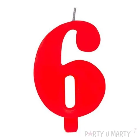 swieczka na tort cyfra 6 iskrzaca czerwona givi 9 5 cm