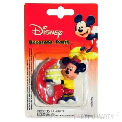 swieczka na tort cyfra 6 myszka mickey procos