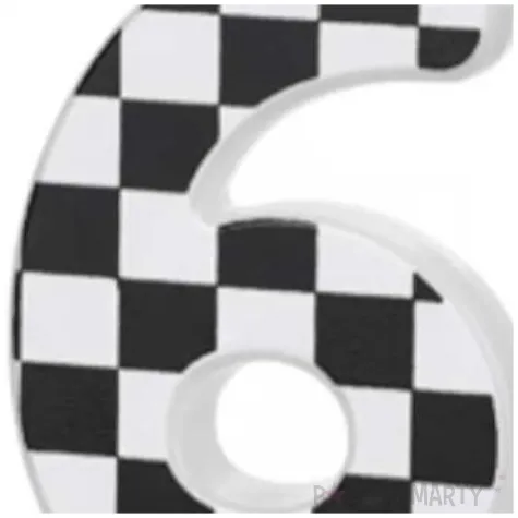 swieczka na tort cyfra 6 szachownica partydeco 5 5 cm