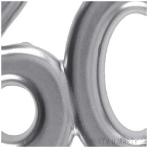 swieczka na tort cyfra 60 srebrna santex 9 cm