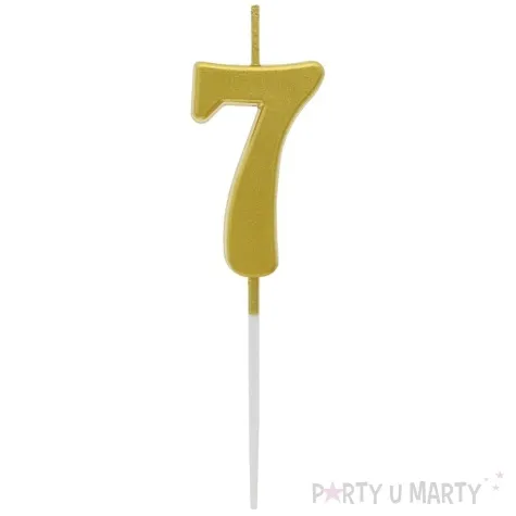 swieczka na tort cyfra 7 beauty charm piker zloty godan 9 5 cm