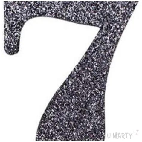 swieczka na tort cyfra 7 czarna brokatowa givi 9 5 cm