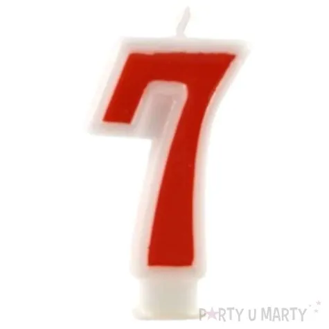 swieczka na tort cyfra 7 czerwona tamipol 7 5 cm