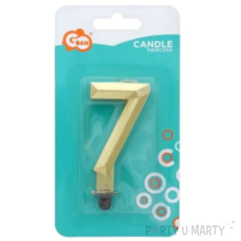 swieczka na tort cyfra 7 diament zlota godan 7 6 cm