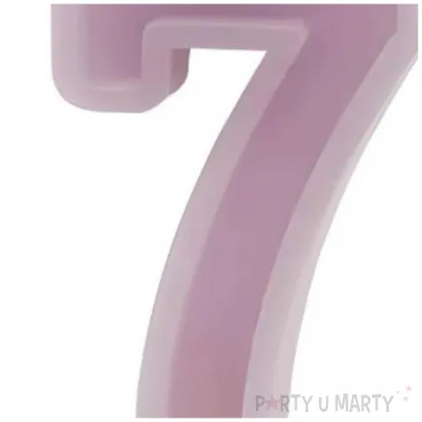 swieczka na tort cyfra 7 fioletowy partydeco 10 cm