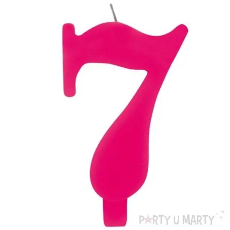 swieczka na tort cyfra 7 iskrzaca fuksja givi 9 5 cm