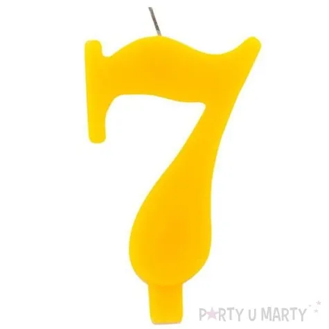 swieczka na tort cyfra 7 iskrzaca zolta givi 9 5 cm
