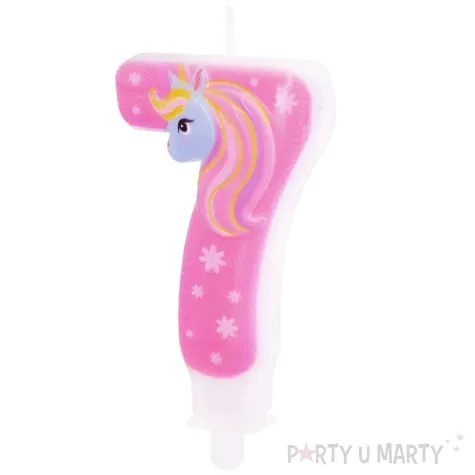 swieczka na tort cyfra 7 jednorozec teczowy partypal 8 2 cm