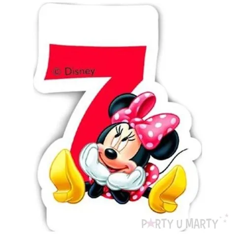 swieczka na tort cyfra 7 myszka minnie procos 6 cm