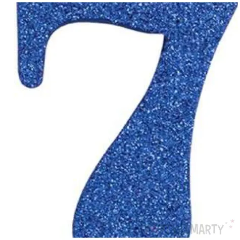 swieczka na tort cyfra 7 niebieska brokatowa givi 9 5 cm