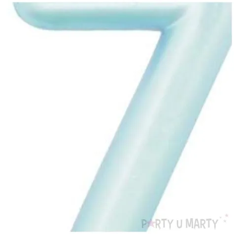 swieczka na tort cyfra 7 niebieski perlowy givi 9 cm