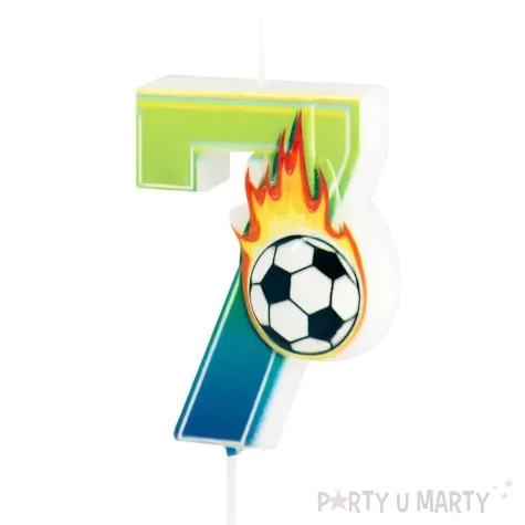 swieczka na tort cyfra 7 pilka nozna partypal 6 cm