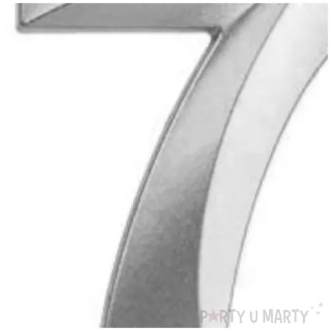 swieczka na tort cyfra 7 srebrna jix 12 cm