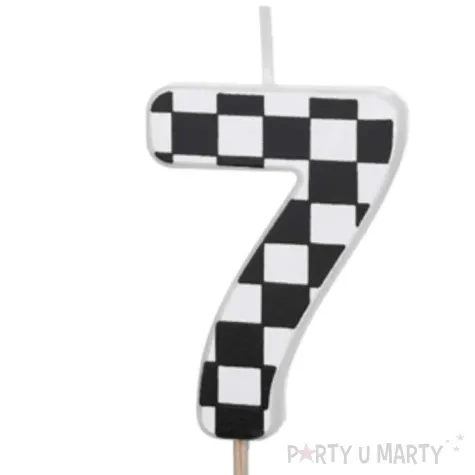 swieczka na tort cyfra 7 szachownica partydeco 5 5 cm