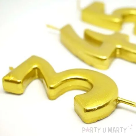 swieczka na tort cyfra 7 zlota dekoracjepolska 6 5 cm