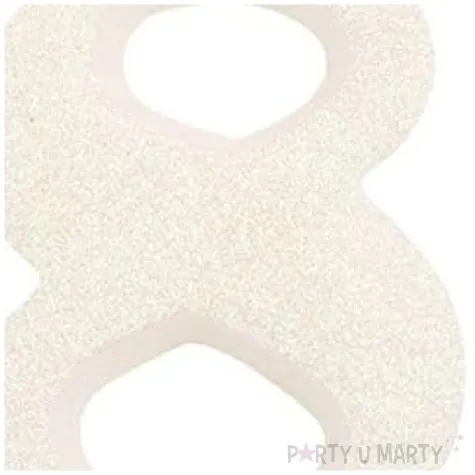 swieczka na tort cyfra 8 biala brokatowa givi 9 5 cm