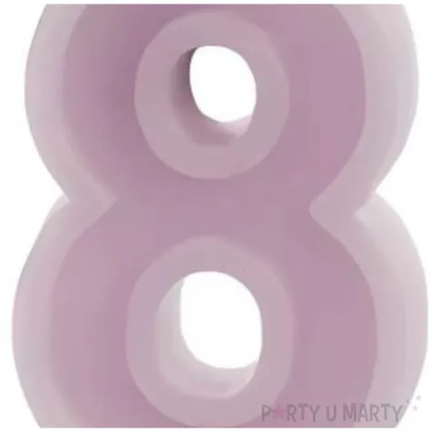 swieczka na tort cyfra 8 fioletowy partydeco 10 cm